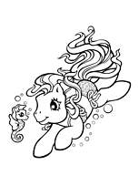 coloriage petit poney nageur